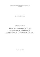 Primjena bihevioralne ekonomije u kreiranju i korištenju bankarskih usluga