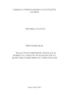 prikaz prve stranice dokumenta Mogućnost primjene spoznaja iz područja umjetne inteligencije na komunikacijski proces u diplomaciji