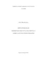 prikaz prve stranice dokumenta Mjerenje iskustva pacijenta u ambulantnoj fizioterapiji